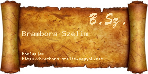 Brambora Szelim névjegykártya